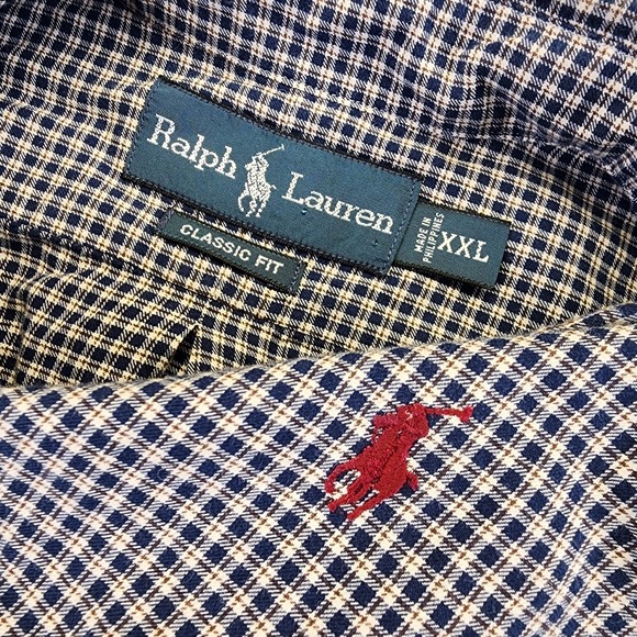 Ralph Lauren Other - Ralph Lauren Men's XXL 2XL Classic Fit Plaid Blue Brown Long Sleeve Button Shirt
